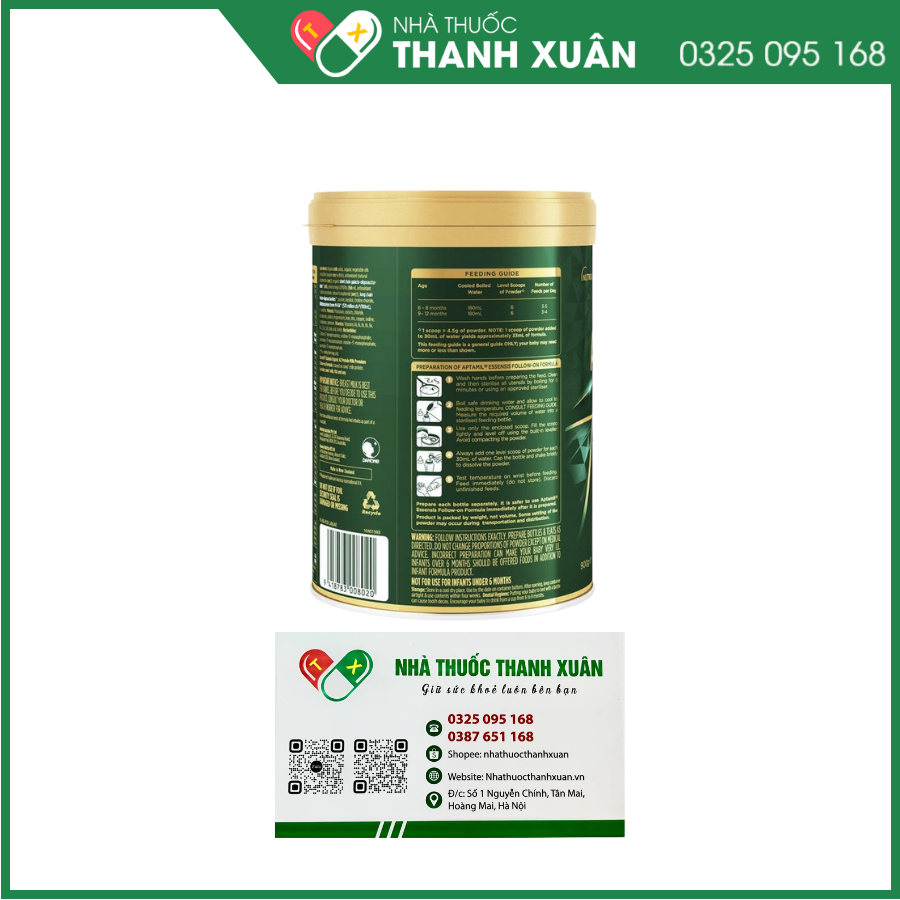 Sữa bột Aptamil Essensis số 2 sữa đạm A2 hữu cơ cho bé